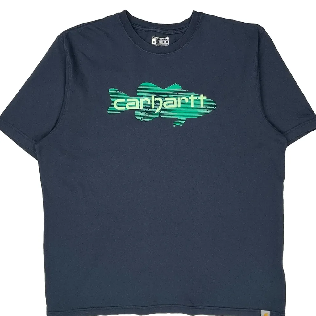Carhartt T-Shirt - XL Navy Cotton - Image 4