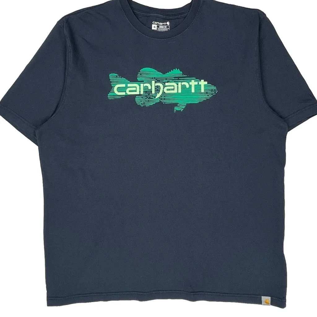 Carhartt T-Shirt - XL Navy Cotton - Image 5