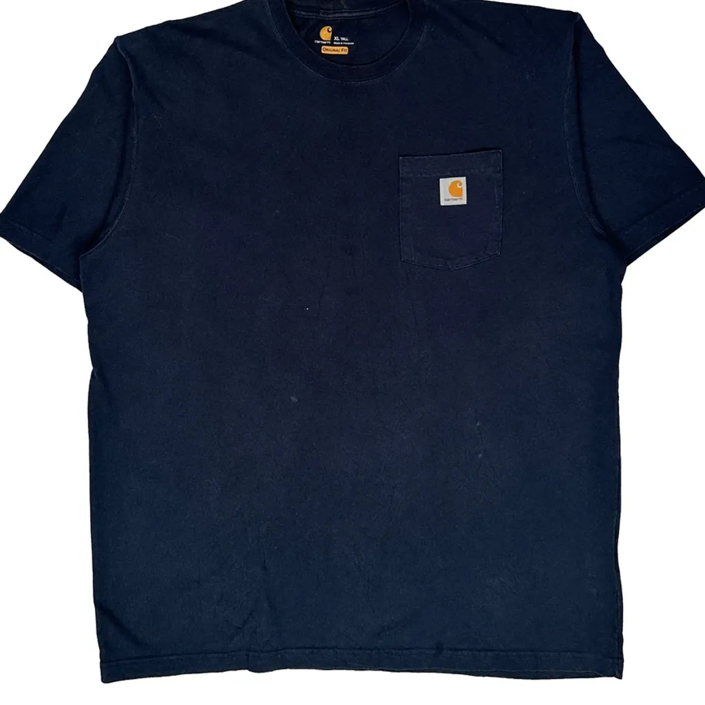 Carhartt Tall T-Shirt - XL Navy Cotton - Image 5