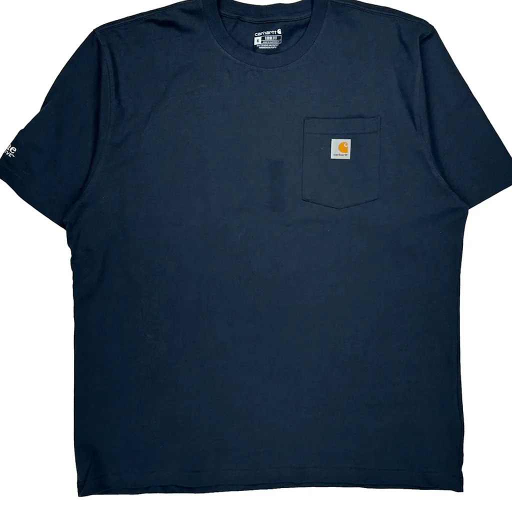 Carhartt T-Shirt - XL Navy Cotton - Image 5