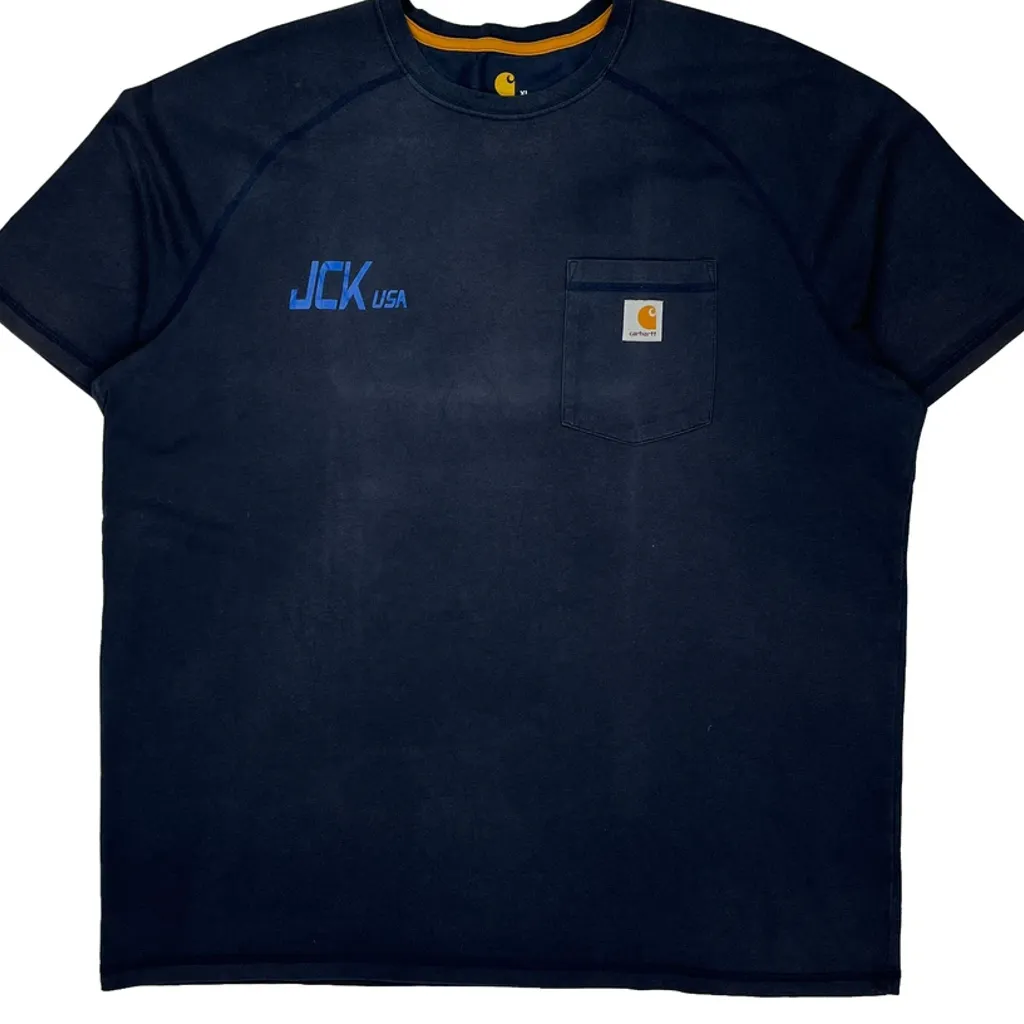 Carhartt T-Shirt - XL Navy Cotton Blend - Image 6
