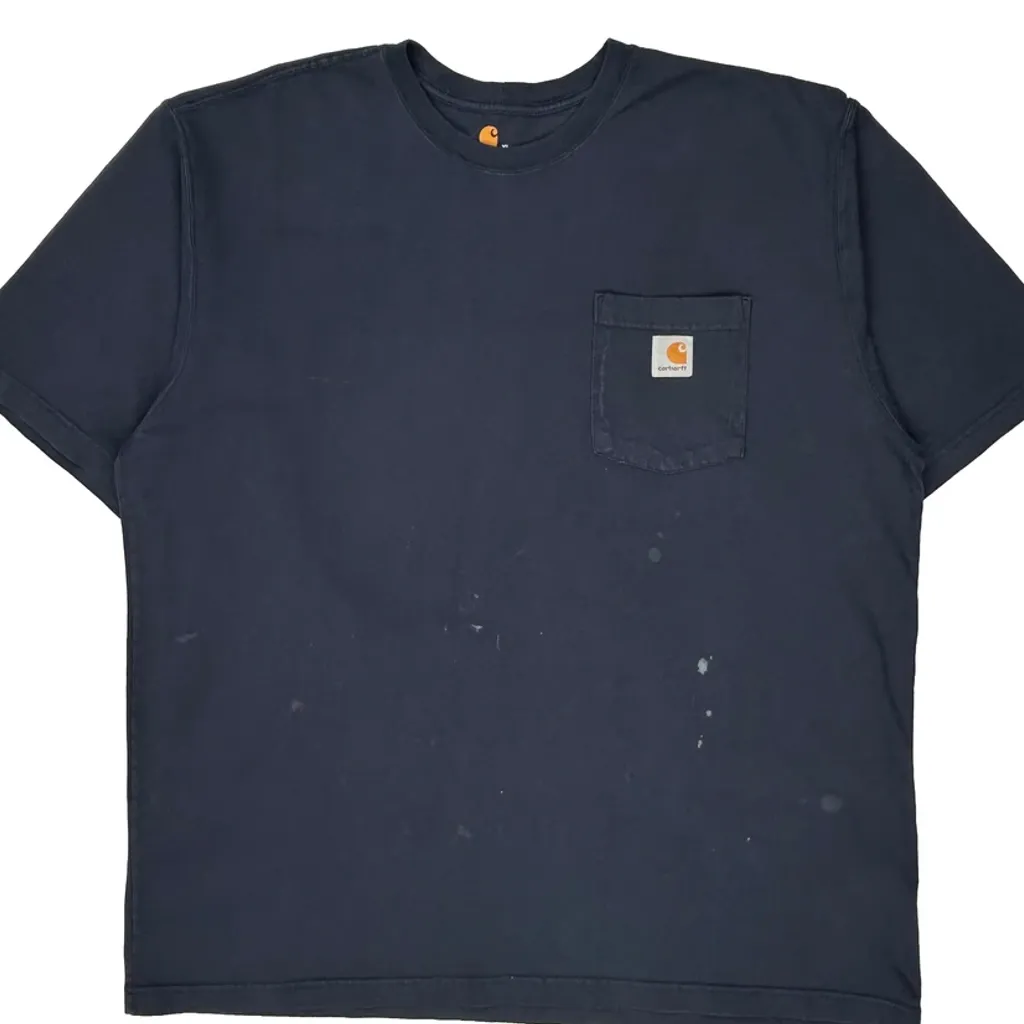 Carhartt T-Shirt - XL Navy Cotton - Image 4