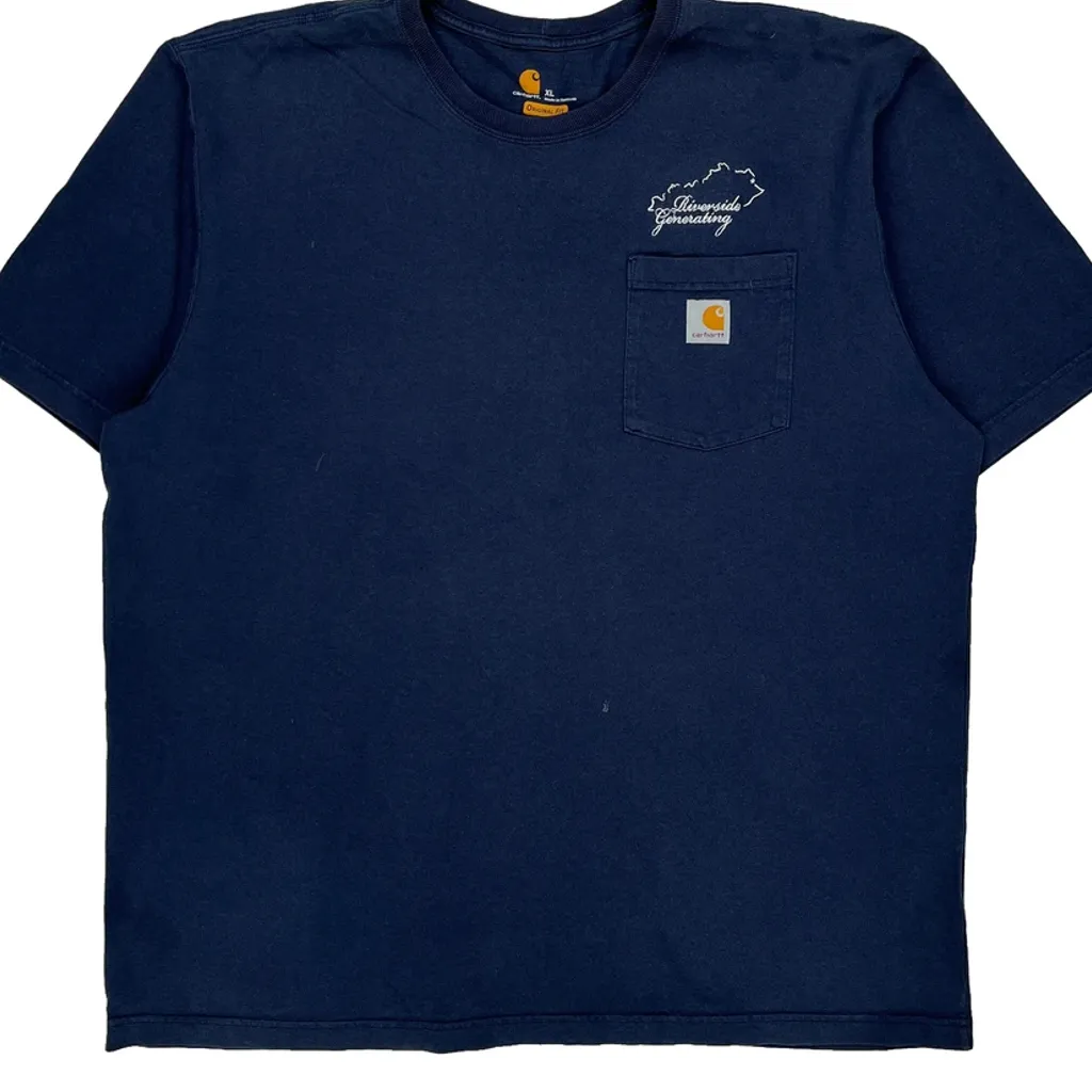 Carhartt T-Shirt - XL Navy Cotton - Image 5