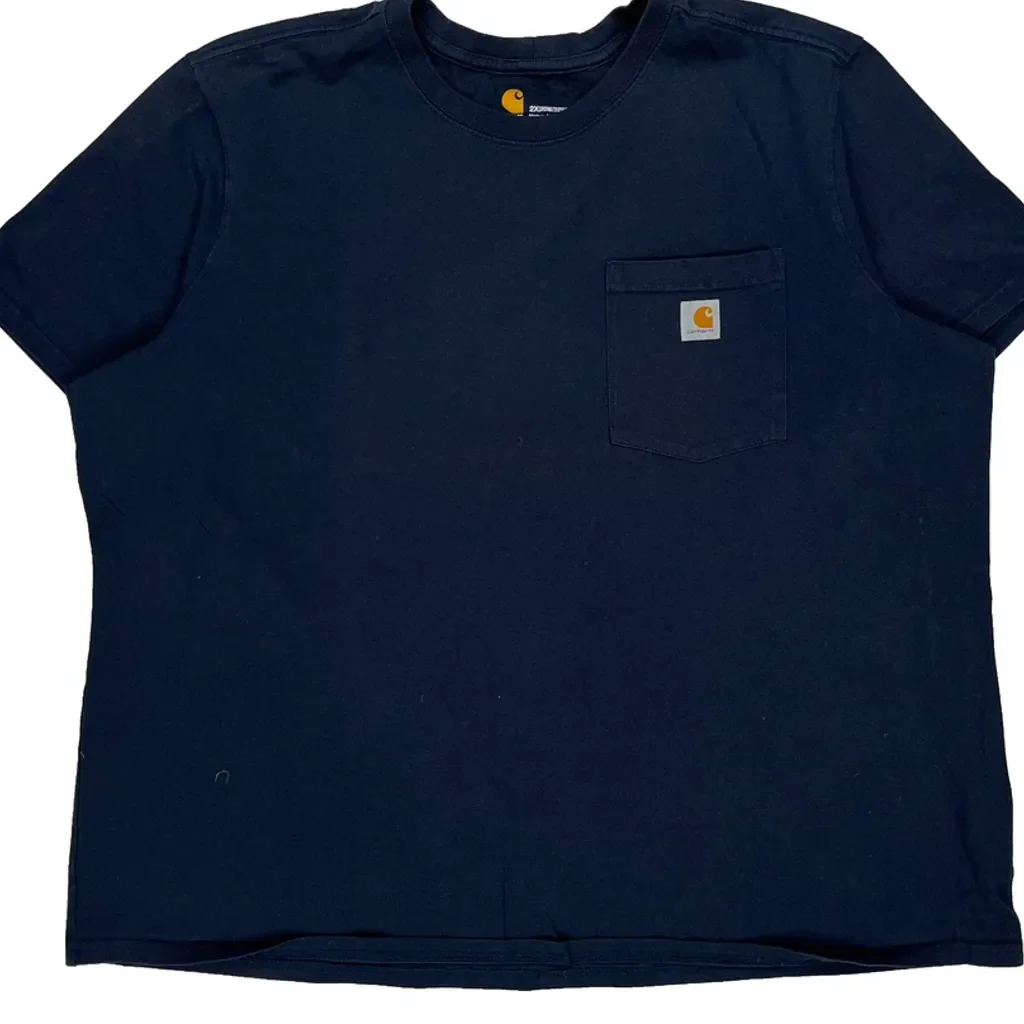 Carhartt T-Shirt - 2XL Navy Cotton - Image 4