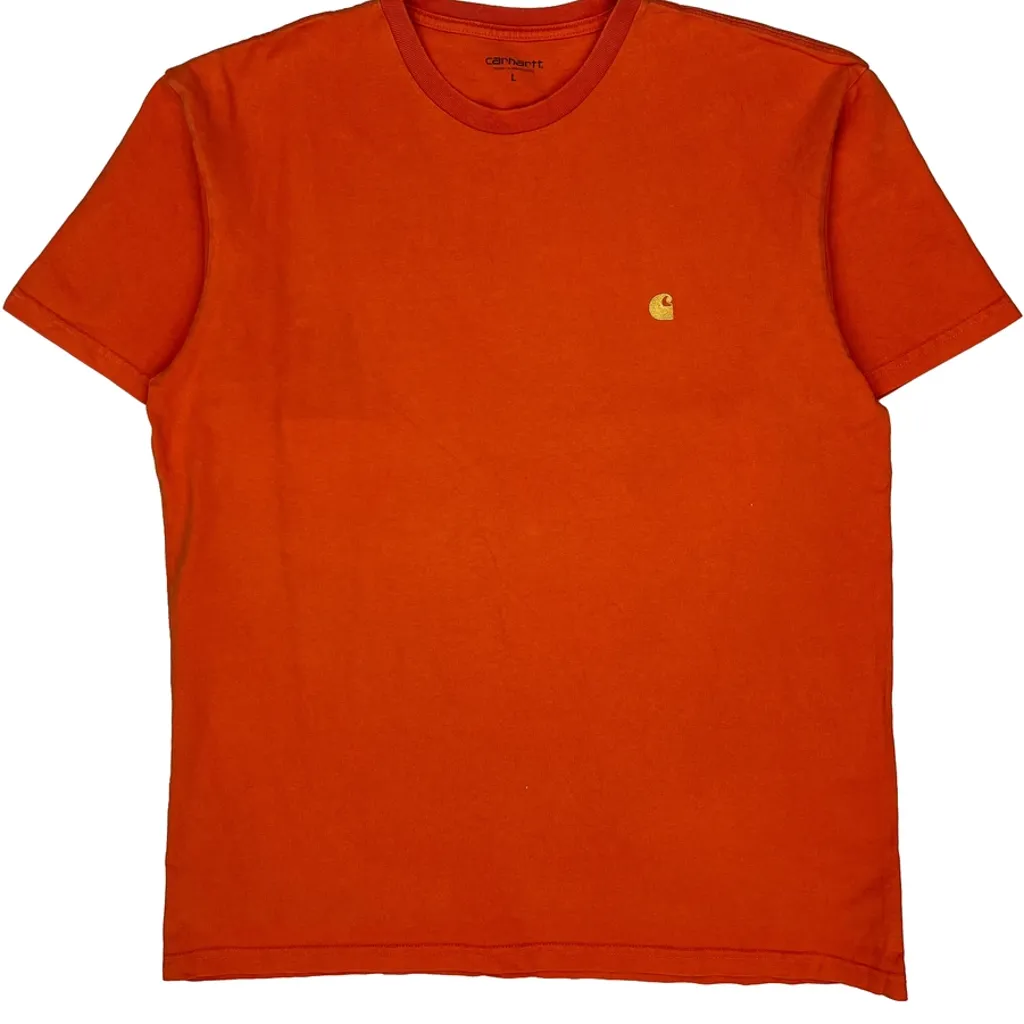 Carhartt T-Shirt - Large Orange Cotton - Image 5