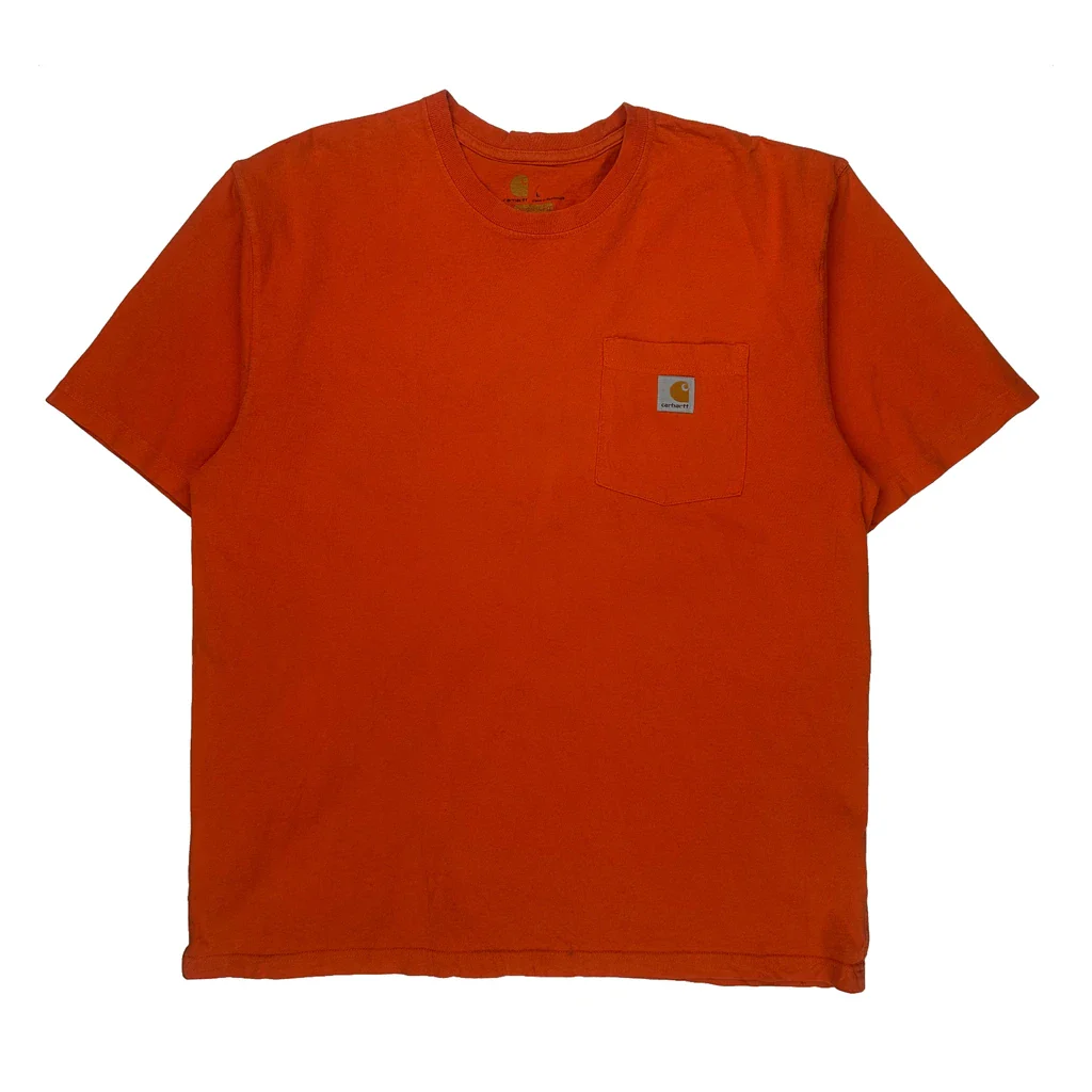 Carhartt T-Shirt - Large Orange Cotton