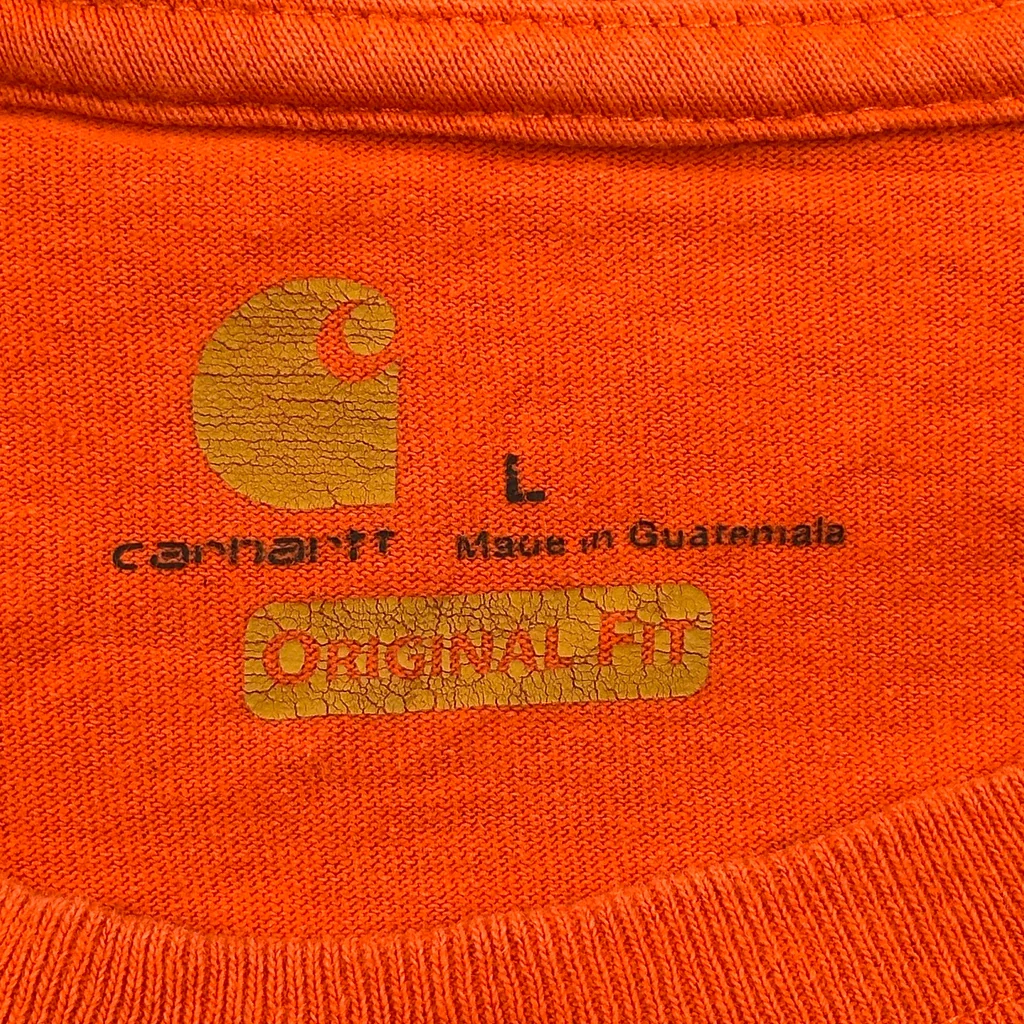 Carhartt T-Shirt - Large Orange Cotton - Image 3