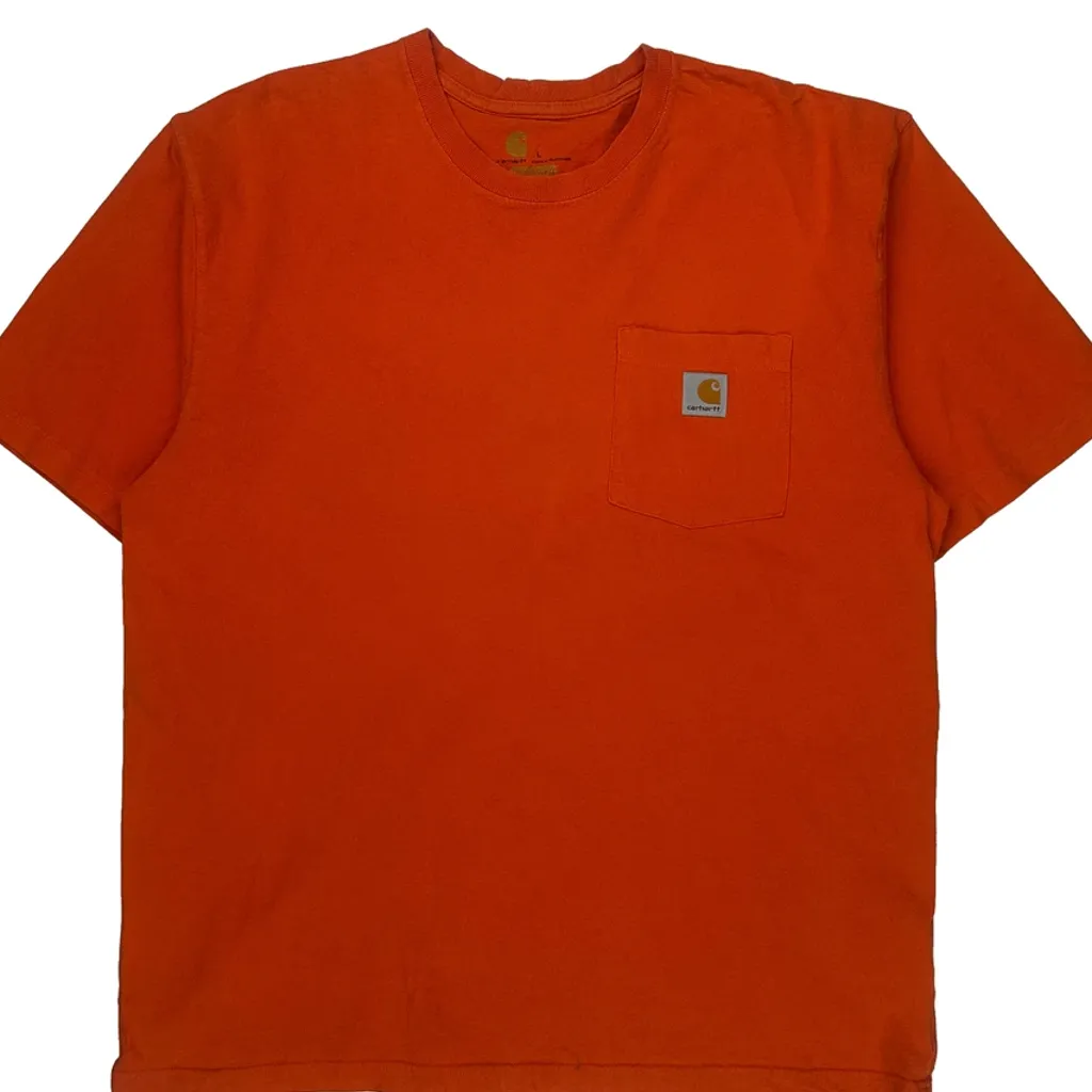 Carhartt T-Shirt - Large Orange Cotton - Image 5