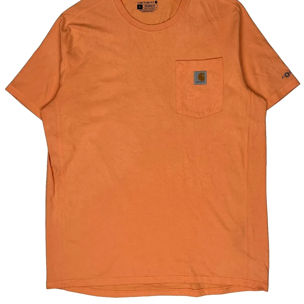 Carhartt T-Shirt - Large Orange Cotton - Image 5