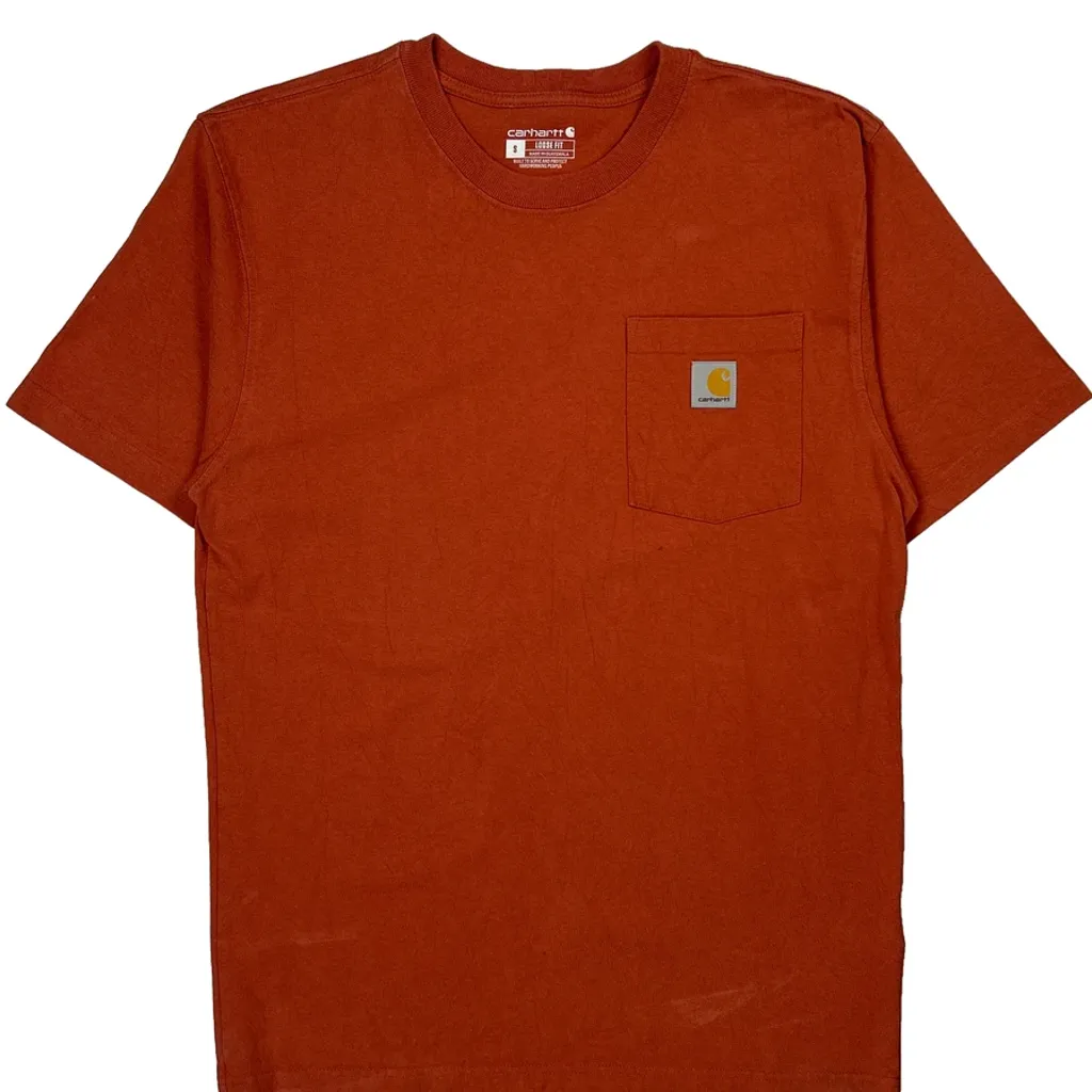 Carhartt T-Shirt - Small Orange Cotton - Image 4