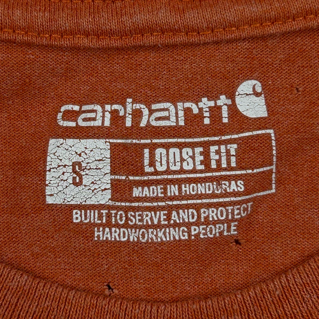 Carhartt T-Shirt - Small Orange Cotton - Image 3