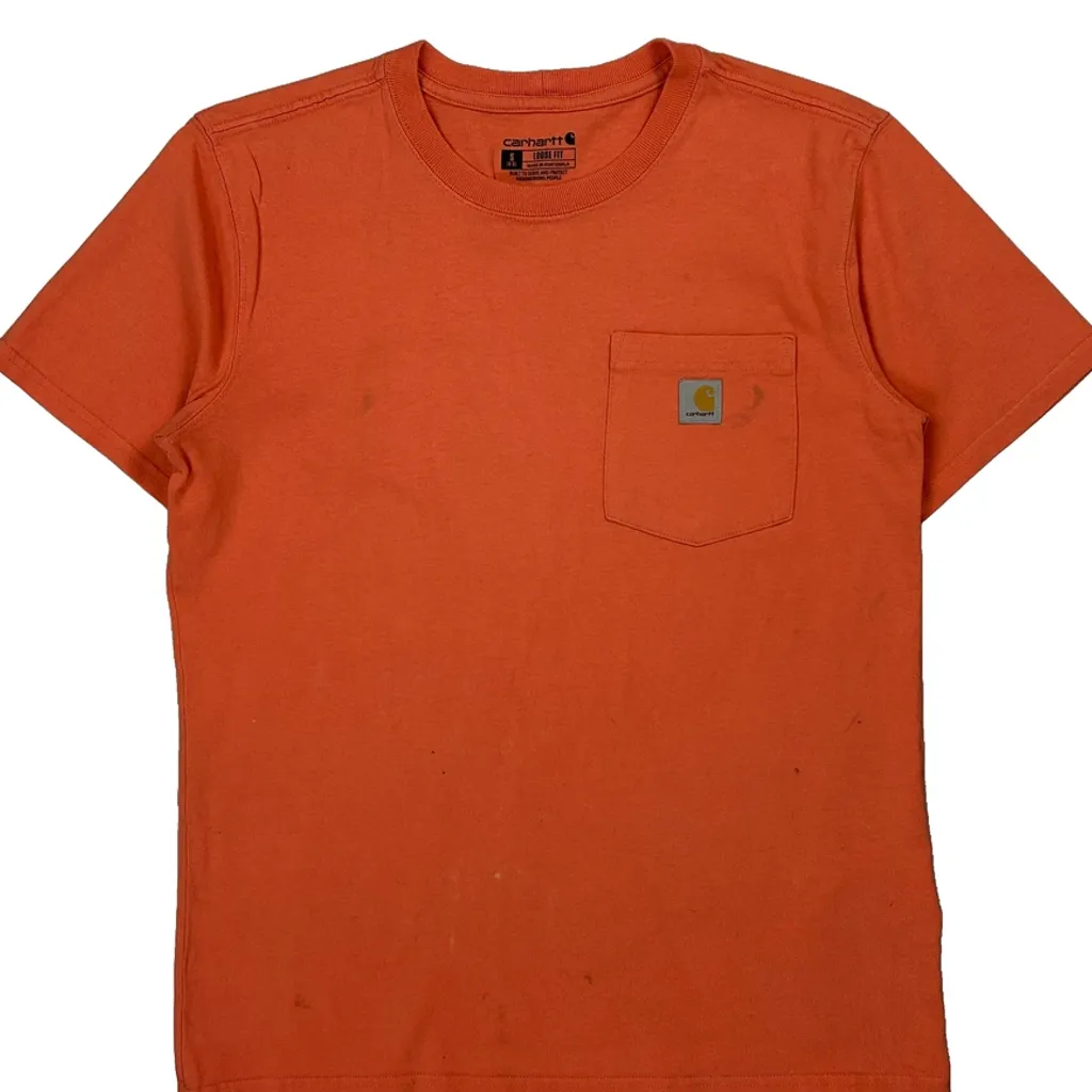 Carhartt T-Shirt - Small Orange Cotton - Image 5