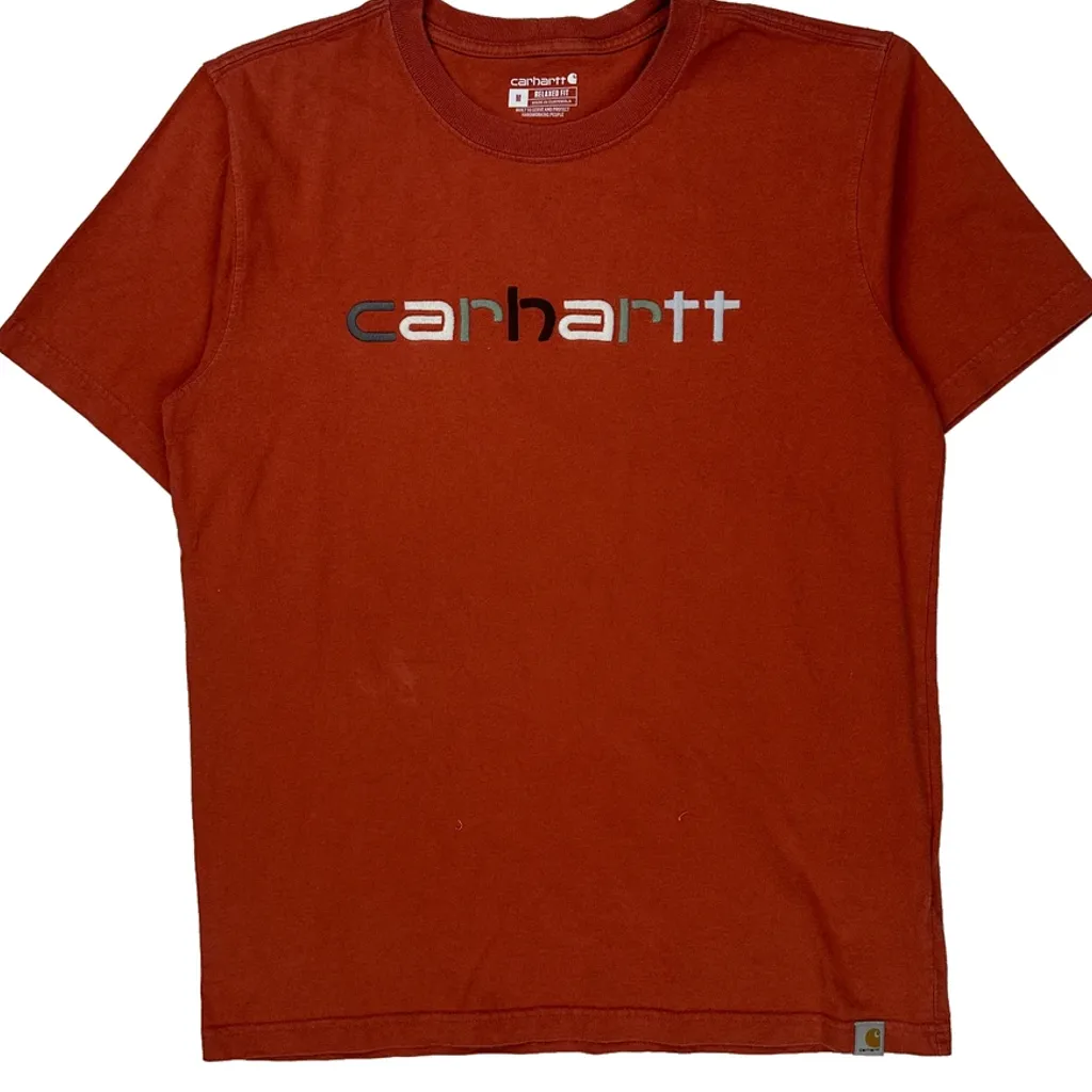 Carhartt Spellout T-Shirt - Medium Red Cotton - Image 5