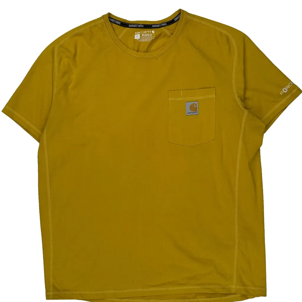 Carhartt T-Shirt - Large Yellow Cotton - Image 4
