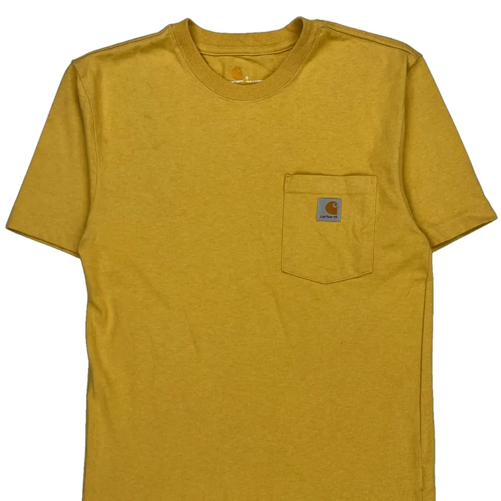 Carhartt T-Shirt - Small Yellow Cotton - Image 4
