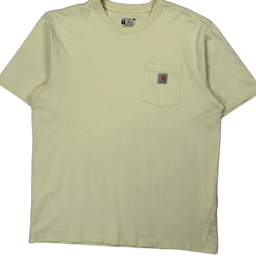 Carhartt Tall T-Shirt - XL Yellow Cotton - Image 4