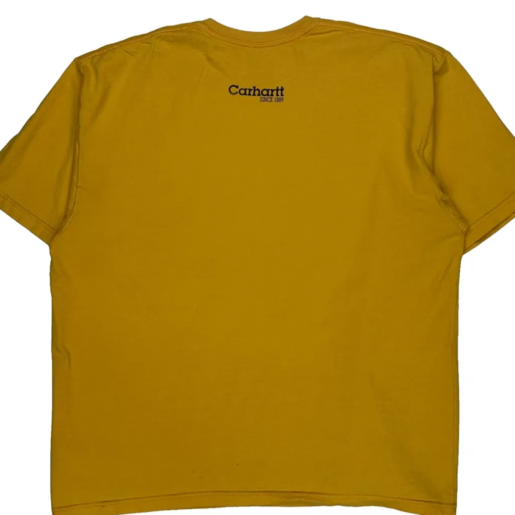 Carhartt Spellout T-Shirt - XL Yellow Cotton - Image 7