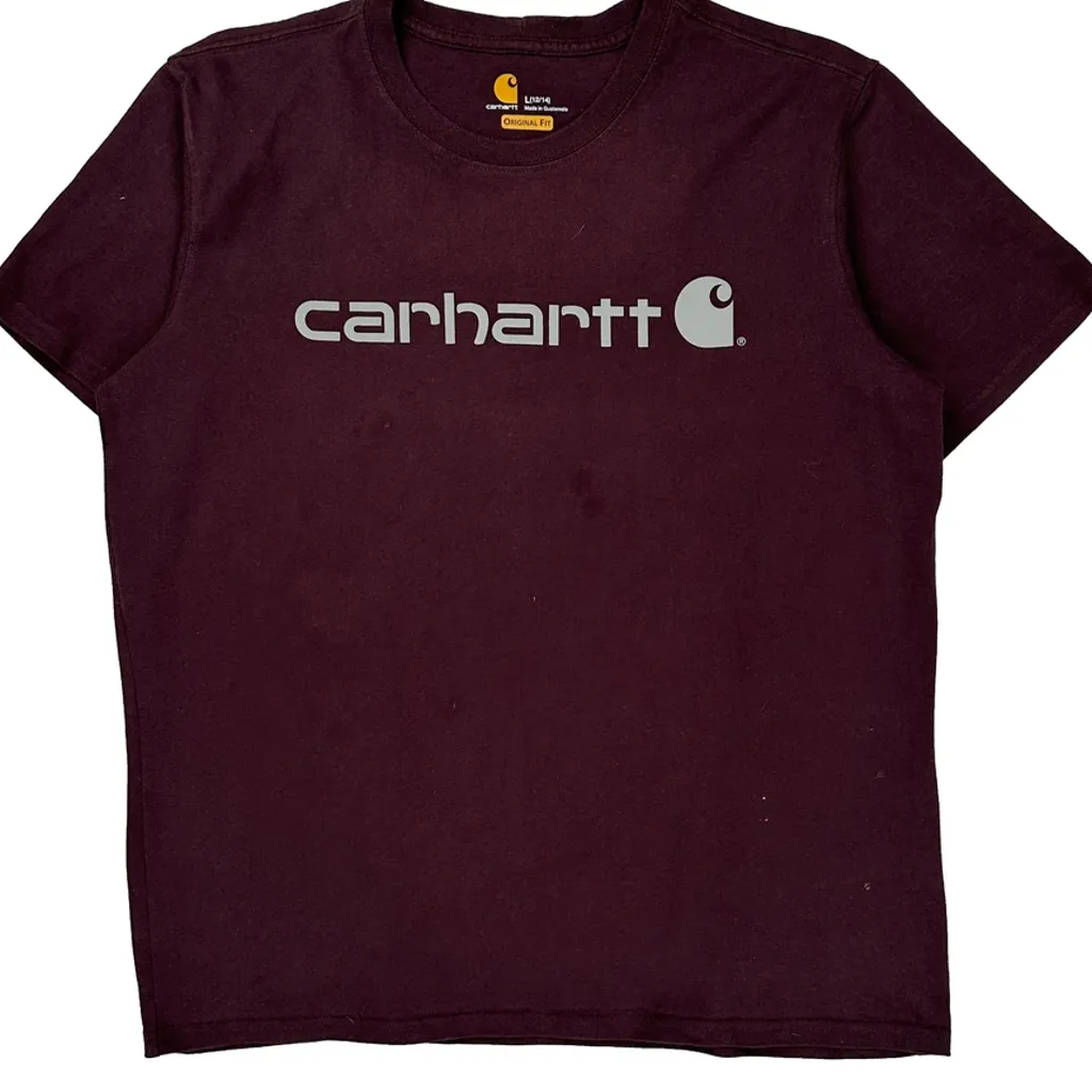 Carhartt T-Shirt - Large Burgundy Cotton - Image 5