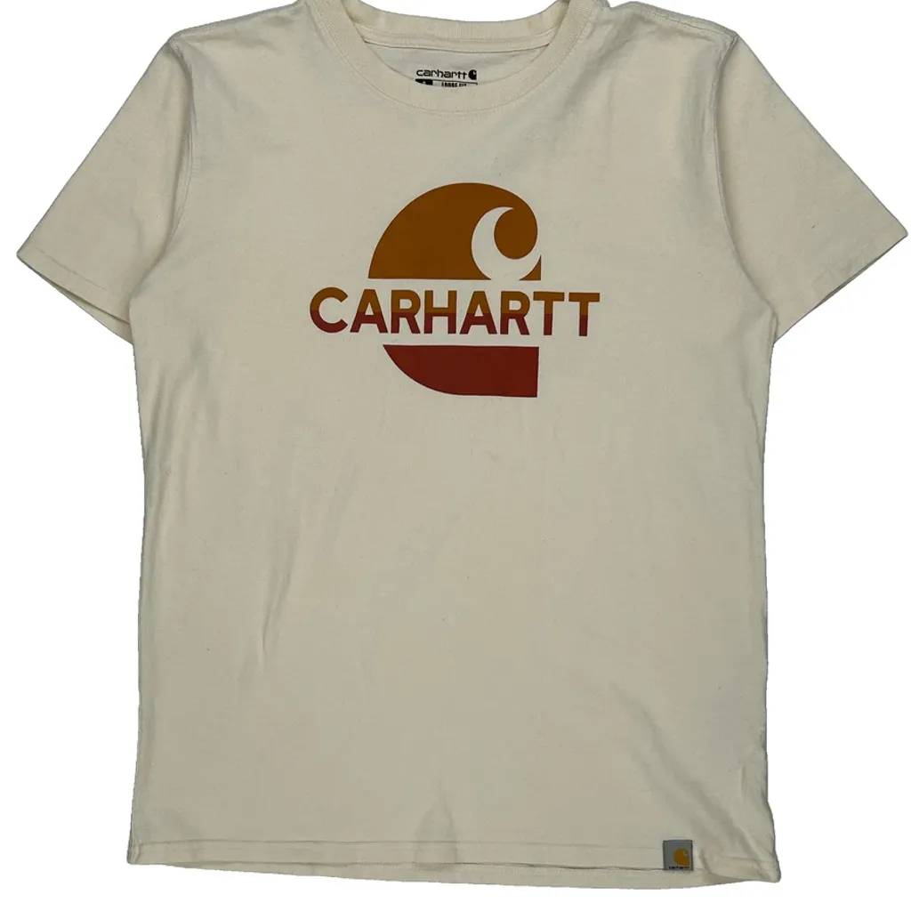 Carhartt T-Shirt - Small Cream Cotton - Image 5