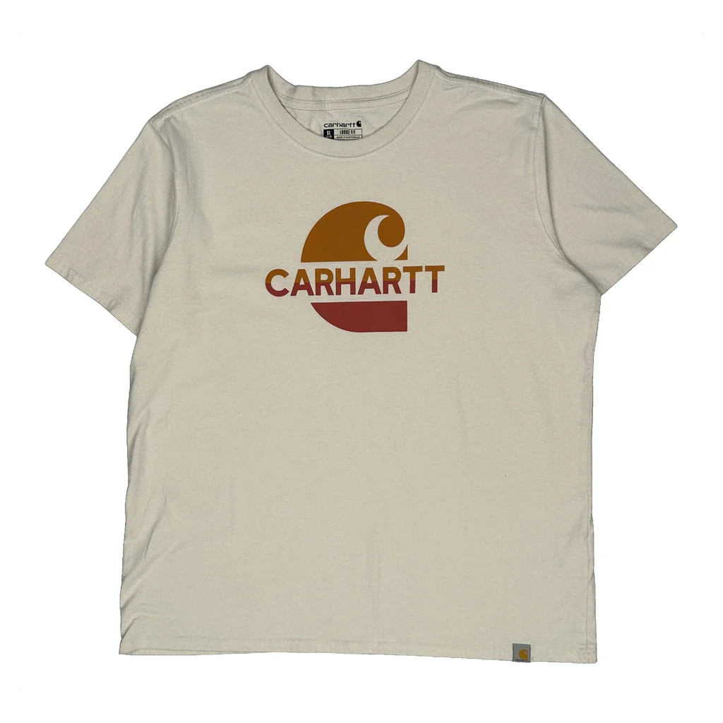 Carhartt T-Shirt - XL Cream Cotton