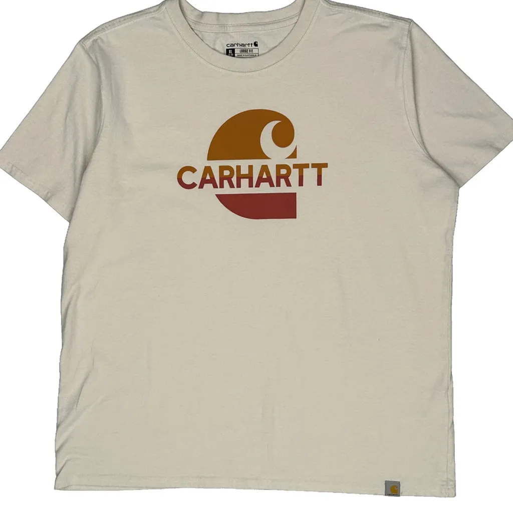 Carhartt T-Shirt - XL Cream Cotton - Image 4