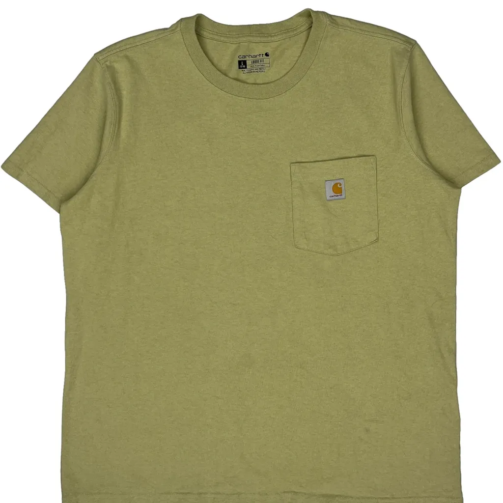 Carhartt T-Shirt - Large Green Cotton - Image 5