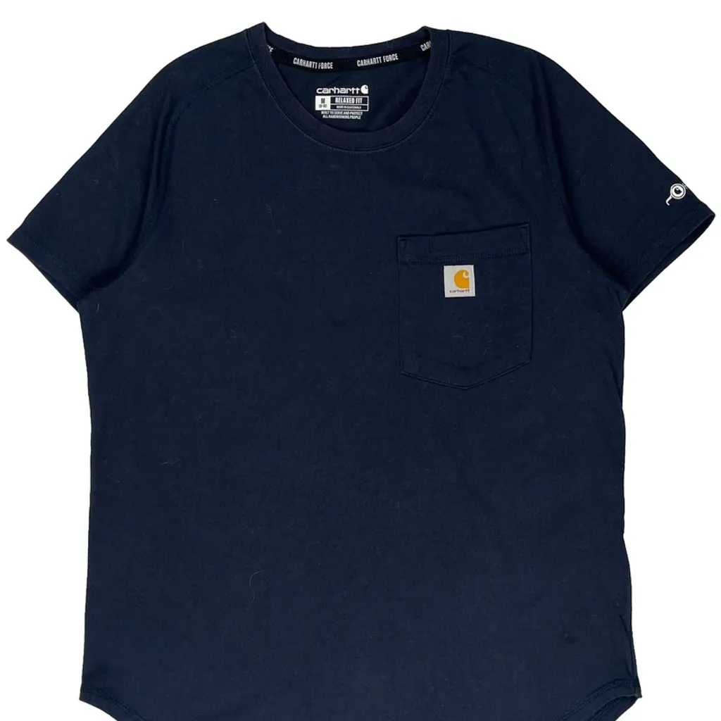 Carhartt T-Shirt - Medium Navy Cotton - Image 5