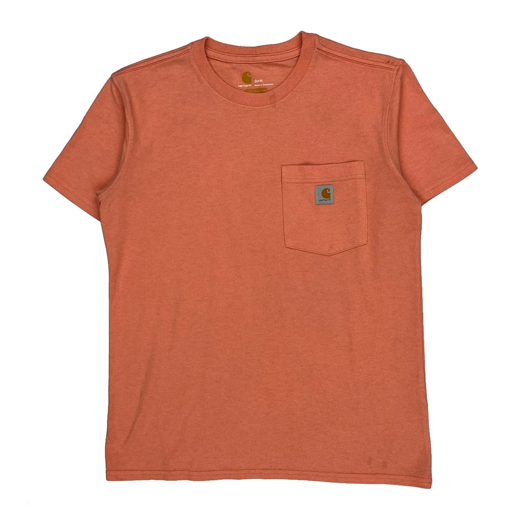 Carhartt T-Shirt - Small Orange Cotton