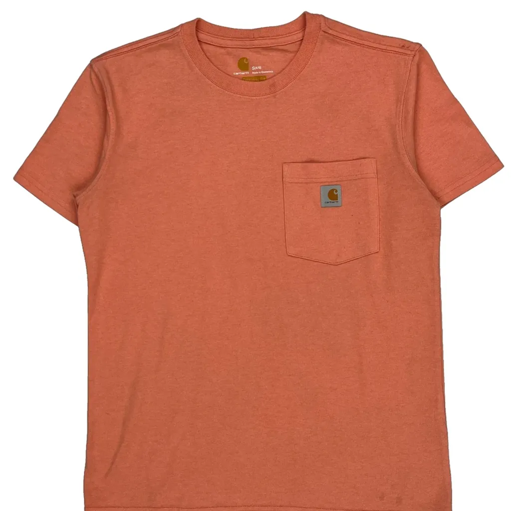 Carhartt T-Shirt - Small Orange Cotton - Image 4