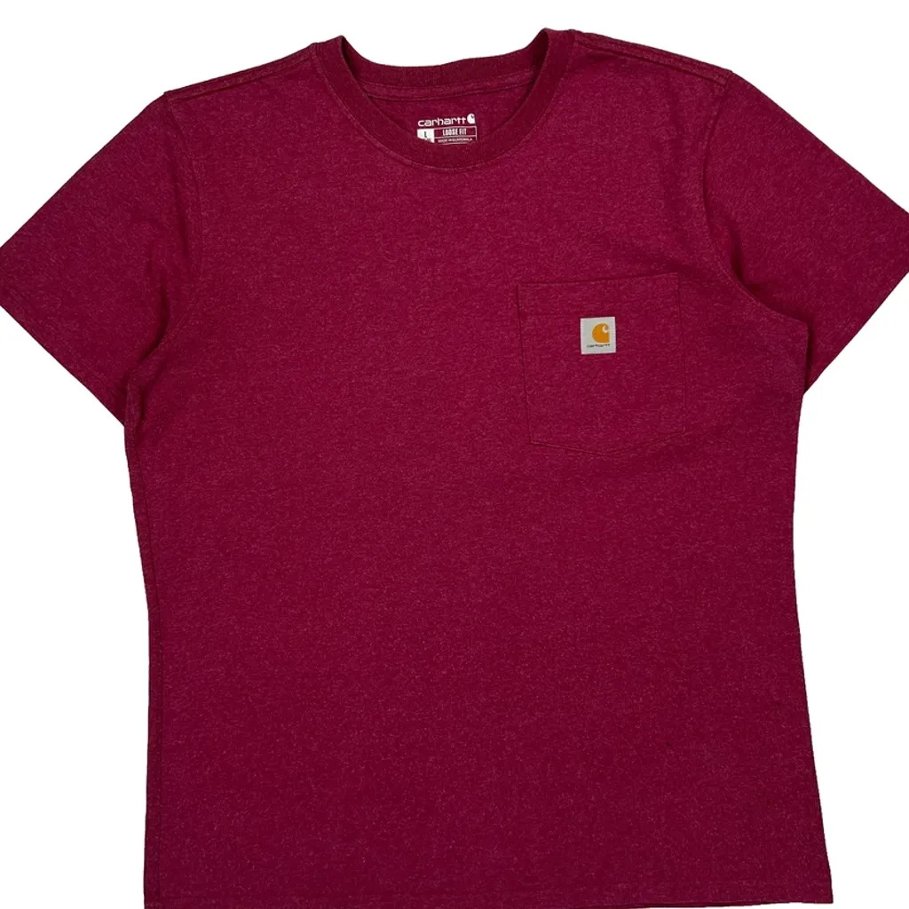 Carhartt T-Shirt - Large Red Cotton - Image 5