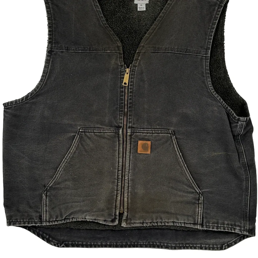 Carhartt Sherpa Lined Vest - XL Gray Cotton - Image 4