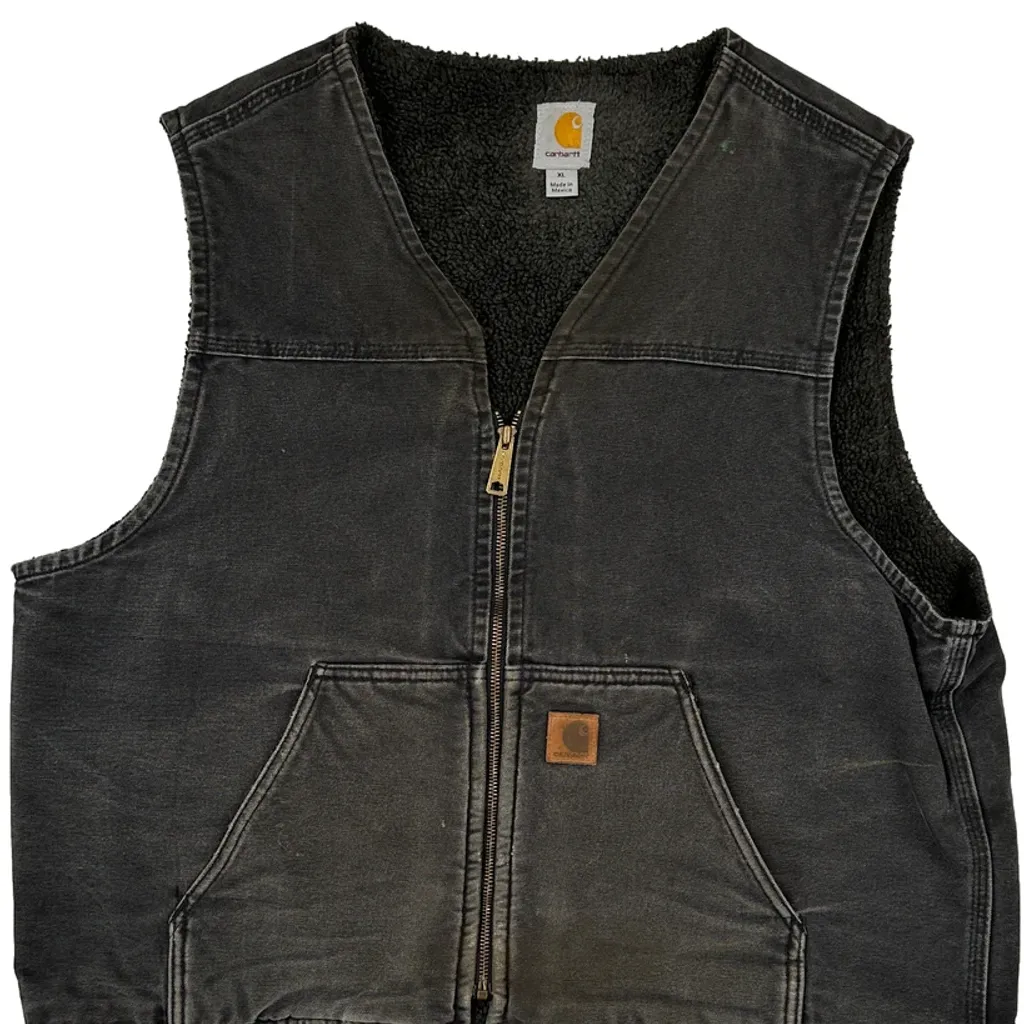 Carhartt Sherpa Lined Vest - XL Gray Cotton - Image 5