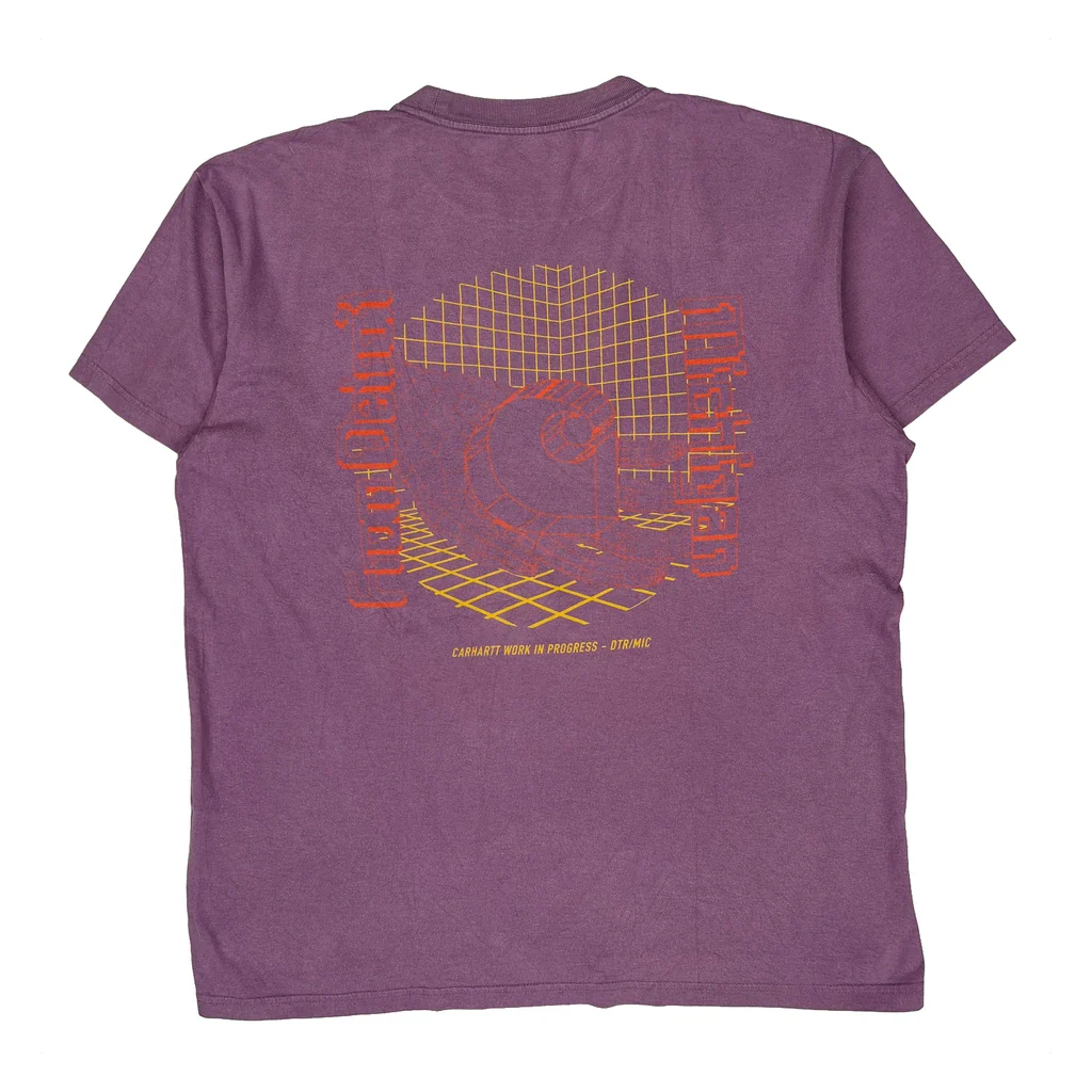 Carhartt Work In Progress Carhartt Graphic T-Shirt - Medium Purple Cotton - Image 2