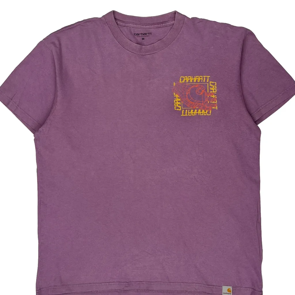 Carhartt Work In Progress Carhartt Graphic T-Shirt - Medium Purple Cotton - Image 4