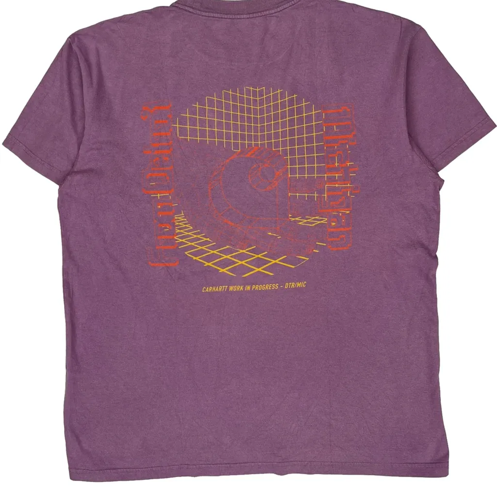 Carhartt Work In Progress Carhartt Graphic T-Shirt - Medium Purple Cotton - Image 6