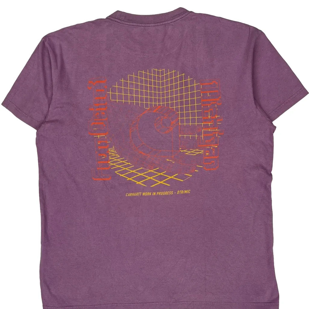 Carhartt Work In Progress Carhartt Graphic T-Shirt - Medium Purple Cotton - Image 7