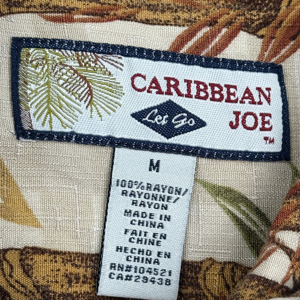 Caribbean Joe Floral Hawaiian Shirt - Medium Beige Viscose - Image 3