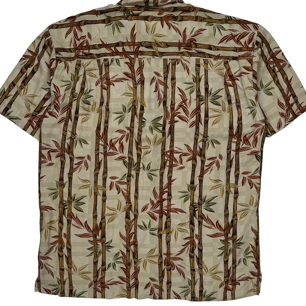 Caribbean Joe Floral Hawaiian Shirt - Medium Beige Viscose - Image 6