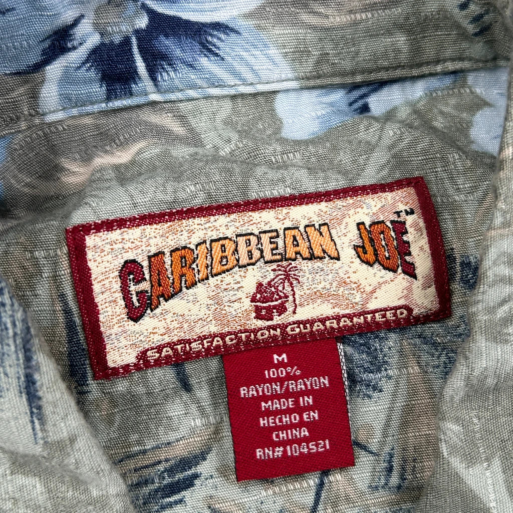Caribbean Joe Floral Hawaiian Shirt - Medium Green Viscose - Image 3