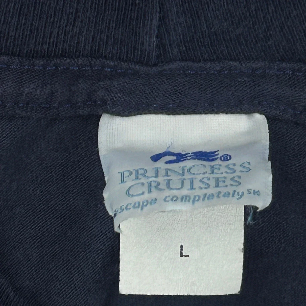 Caribbean Princess Cruises Single Stitch T-Shirt - Large Navy Cotton - Image 3