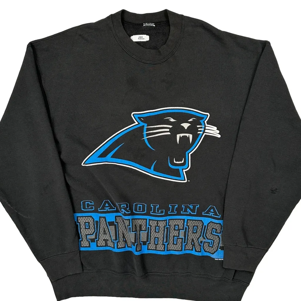 Carolina Panthers Nfl Football Sweatshirt - Large Black Cotton - Image 5