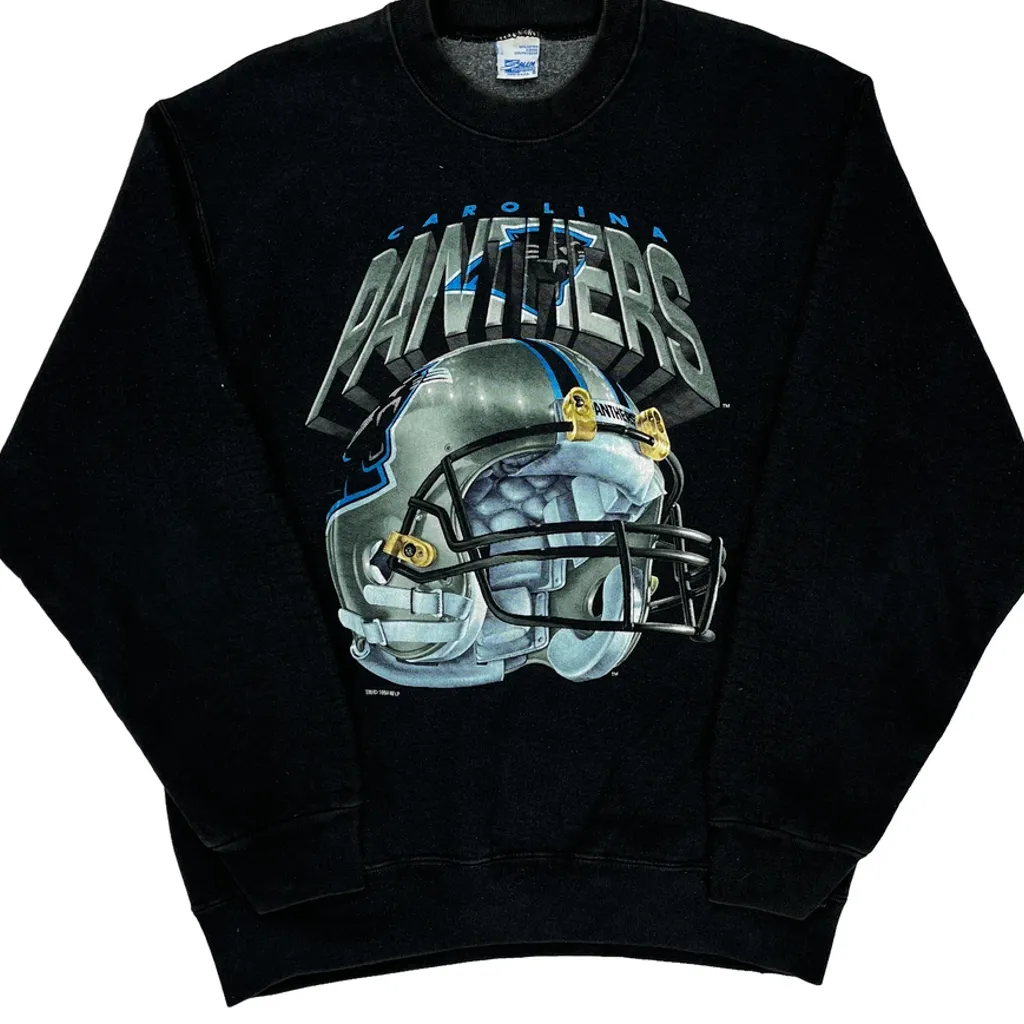 Carolina Panthers Salem Nfl Sweatshirt - Large Black Cotton Blend - Image 4