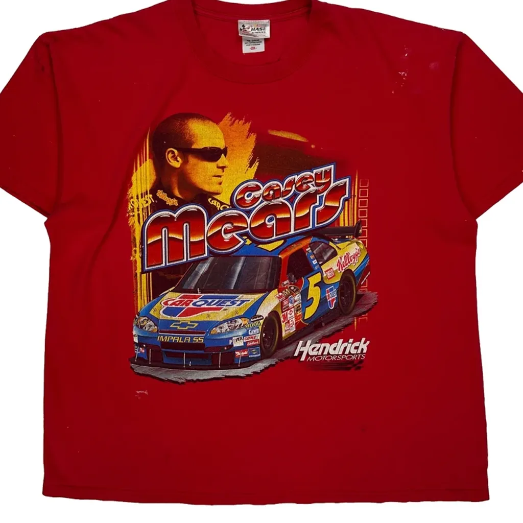 Casey Mears Chase Authentics Nascar T-Shirt - 2XL Red Cotton - Image 5