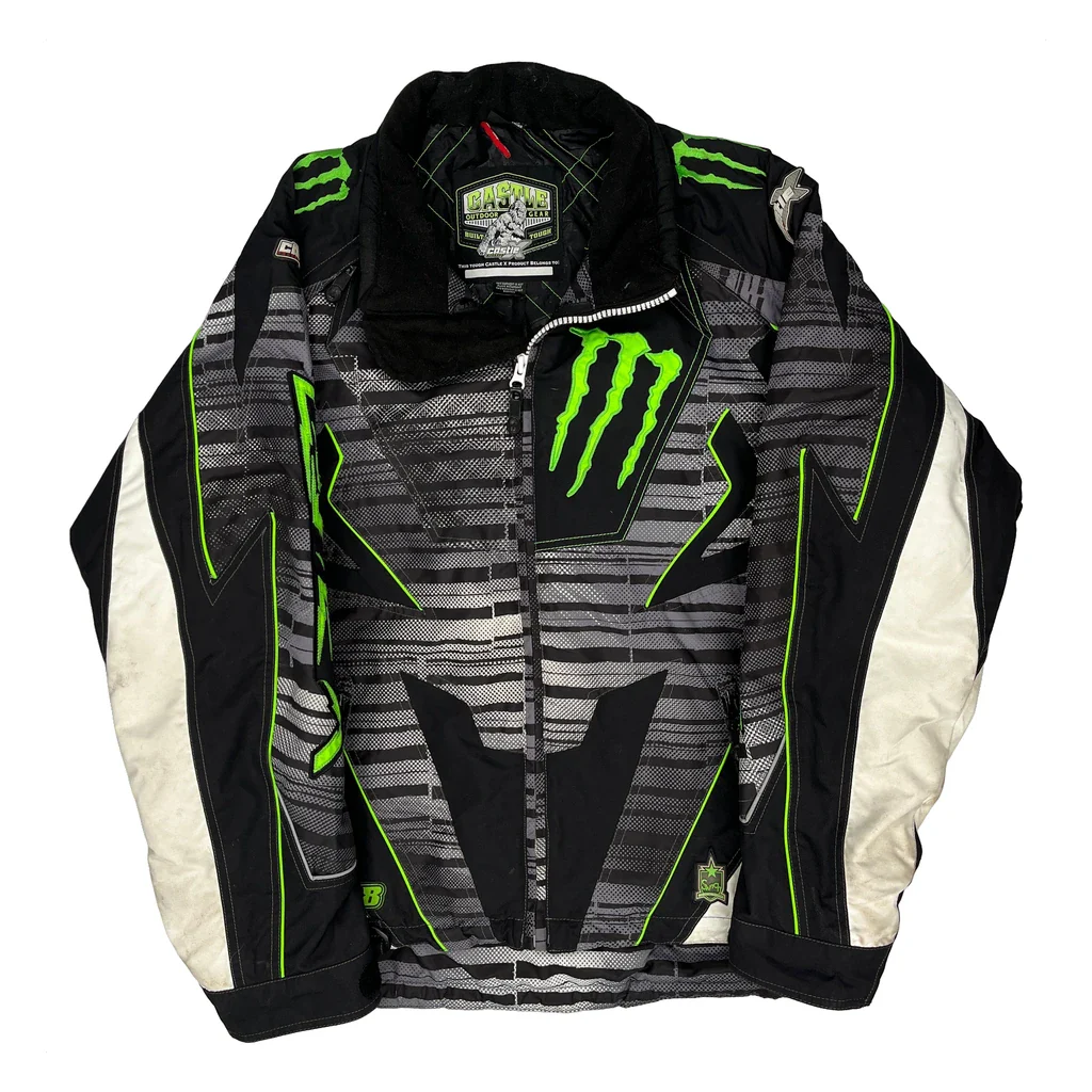 Castle X Monster Energy Graphic Racing Jacket - Large Black Polyester