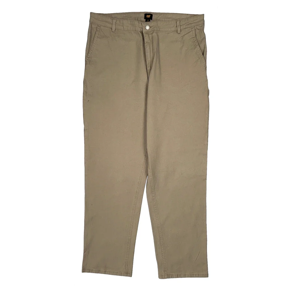 Cat Workwear Cargo Trousers - 34W 31L Beige Cotton - Image 2
