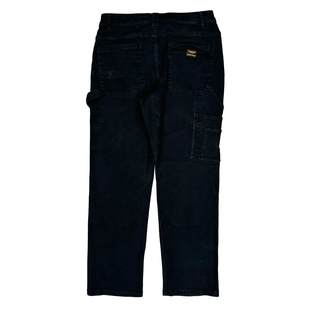 Cat Double Knee Carpenter Trousers - 32W 32L Black Cotton