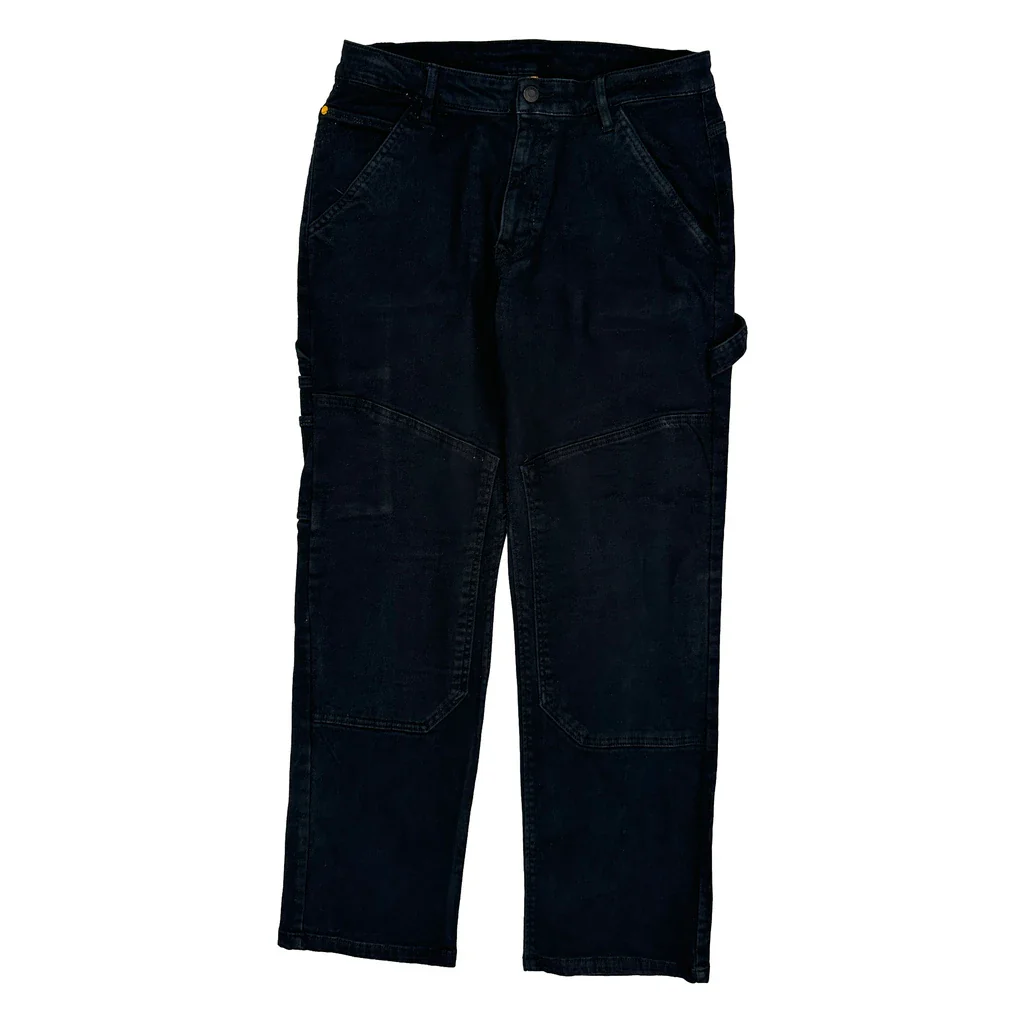 Cat Double Knee Carpenter Trousers - 32W 32L Black Cotton - Image 2