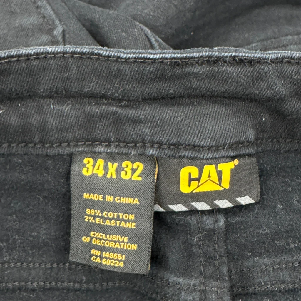Cat Double Knee Carpenter Trousers - 32W 32L Black Cotton - Image 6