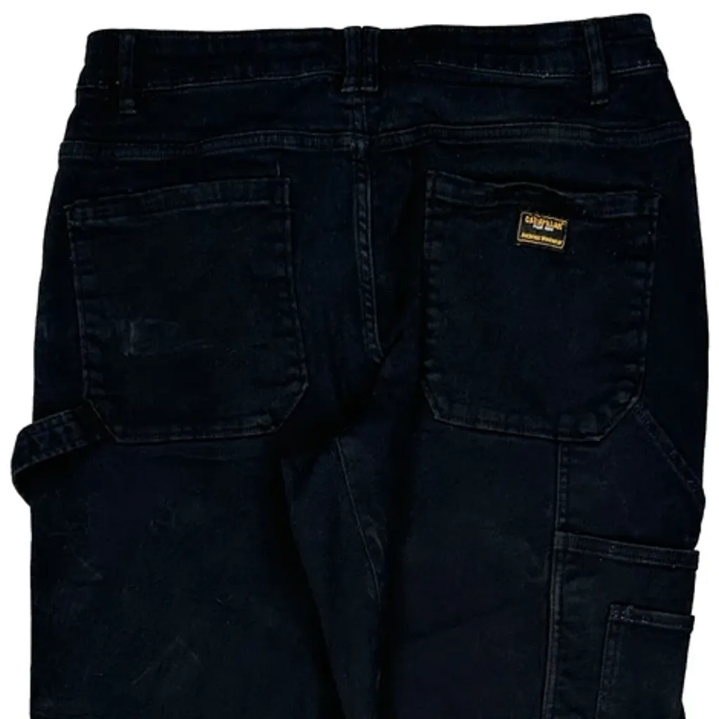 Cat Double Knee Carpenter Trousers - 32W 32L Black Cotton - Image 8
