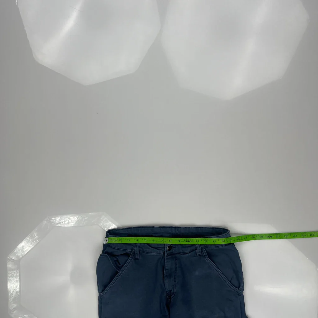 Cat Double Knee Carpenter Trousers - 30W 28L Blue Cotton - Image 3